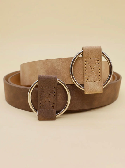 Double “O” Ring belt taupe