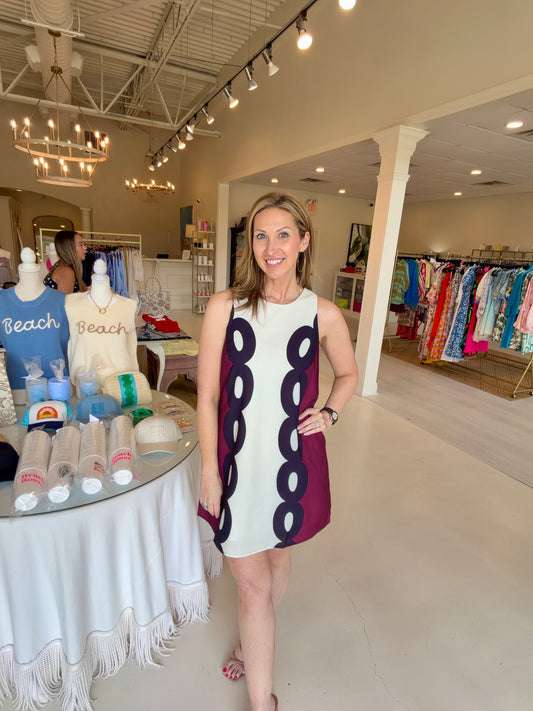 Jade Sheath Dress- Maroon