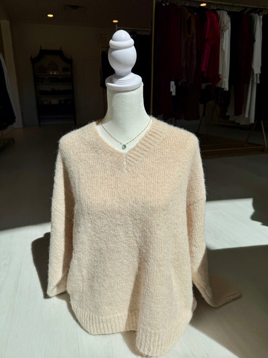 Esqualo V-Neck Sweater - Sand