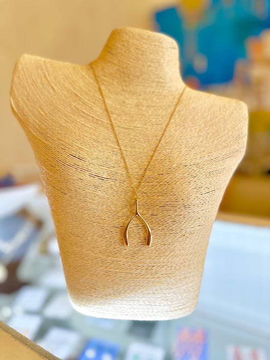 Jane Win Lucky Wishbone Necklace