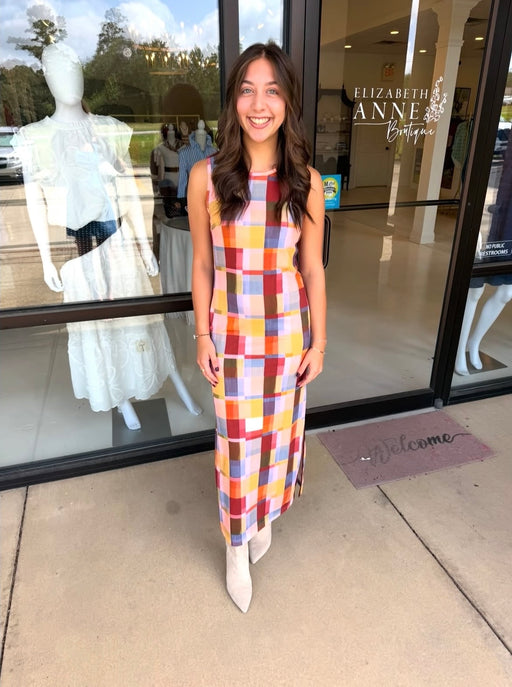 Alden Adair Berkley Dress - Terracotta Checks