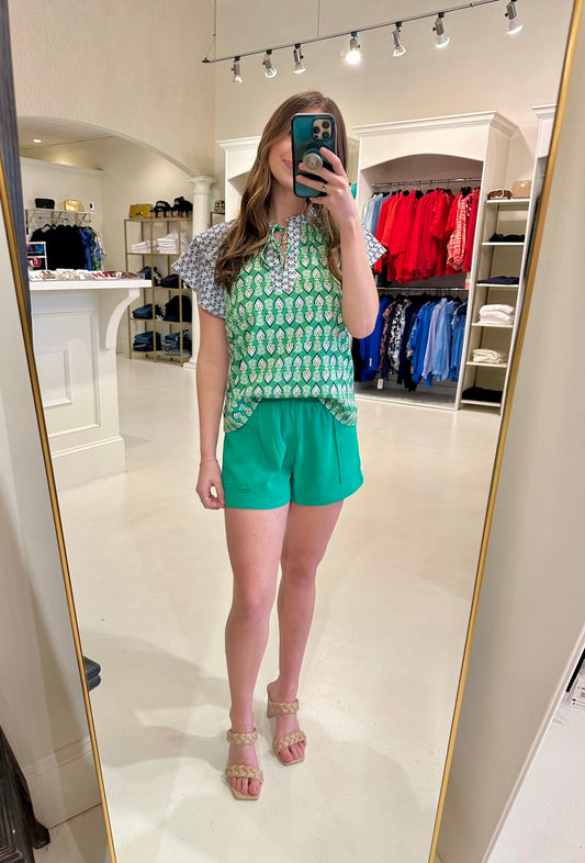 Joy Joy Pull on Short- Green