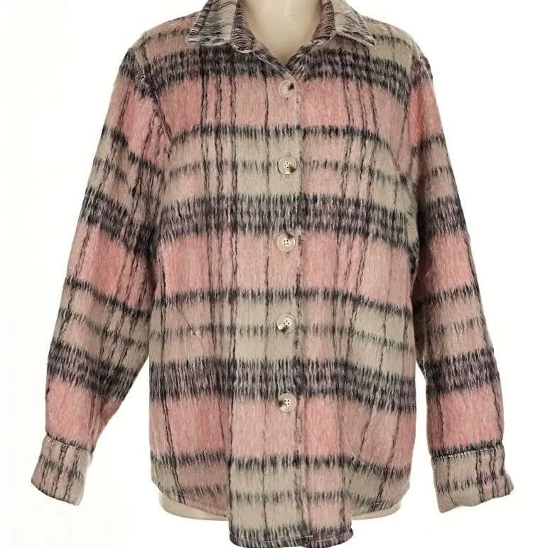 Karen Kane Think Pink Plaid jacket