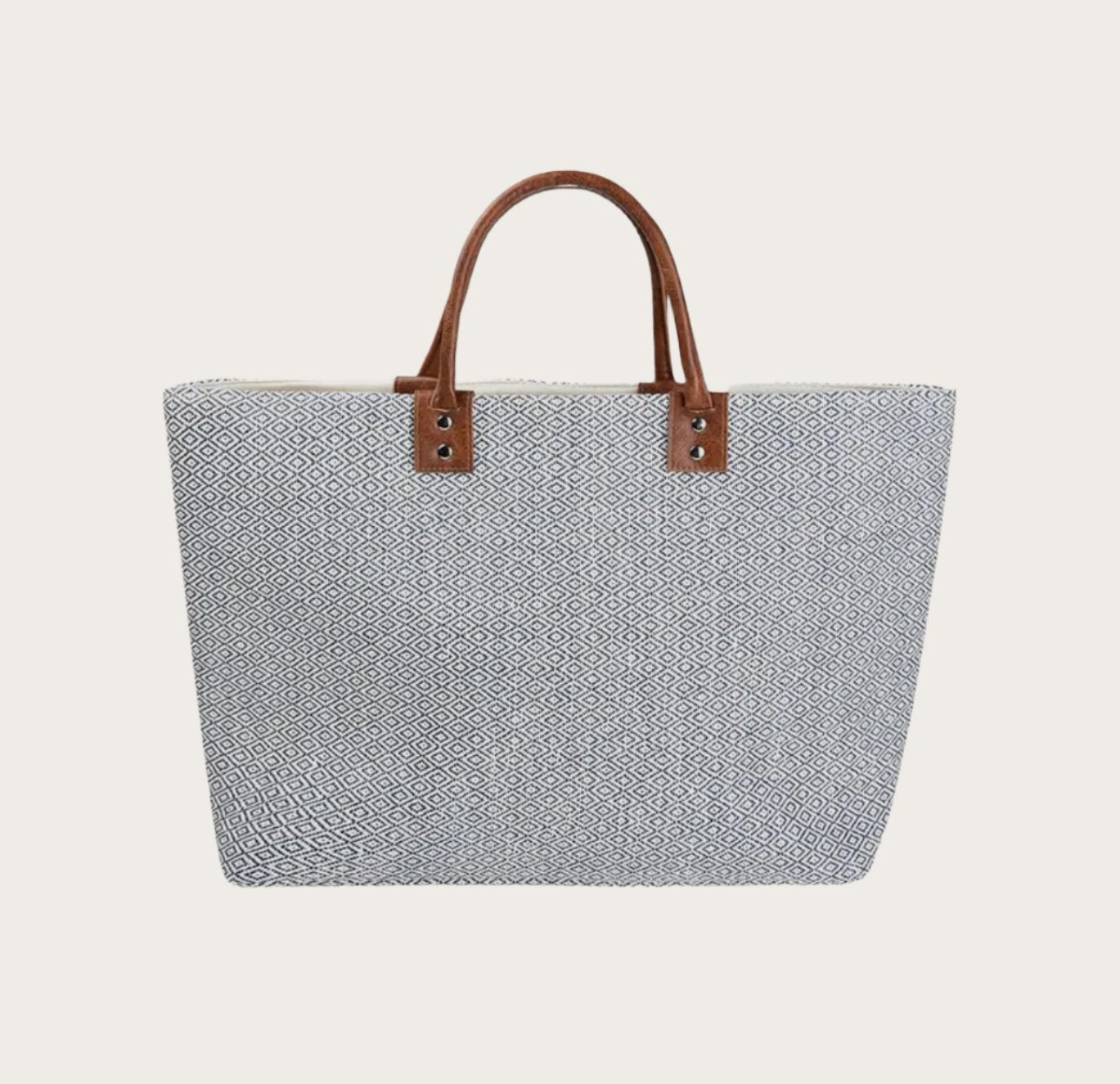 Large Straw Tote with Handles