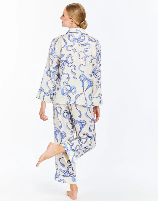 Mestiza Gigi Pajamas - Ecru/Blue Bow