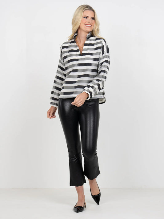 Emily McCarthy Long-Sleeve Poppy - Truffle Stripe