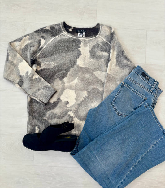 Charlie B Reversible Crew Neck Sweater Charcoal