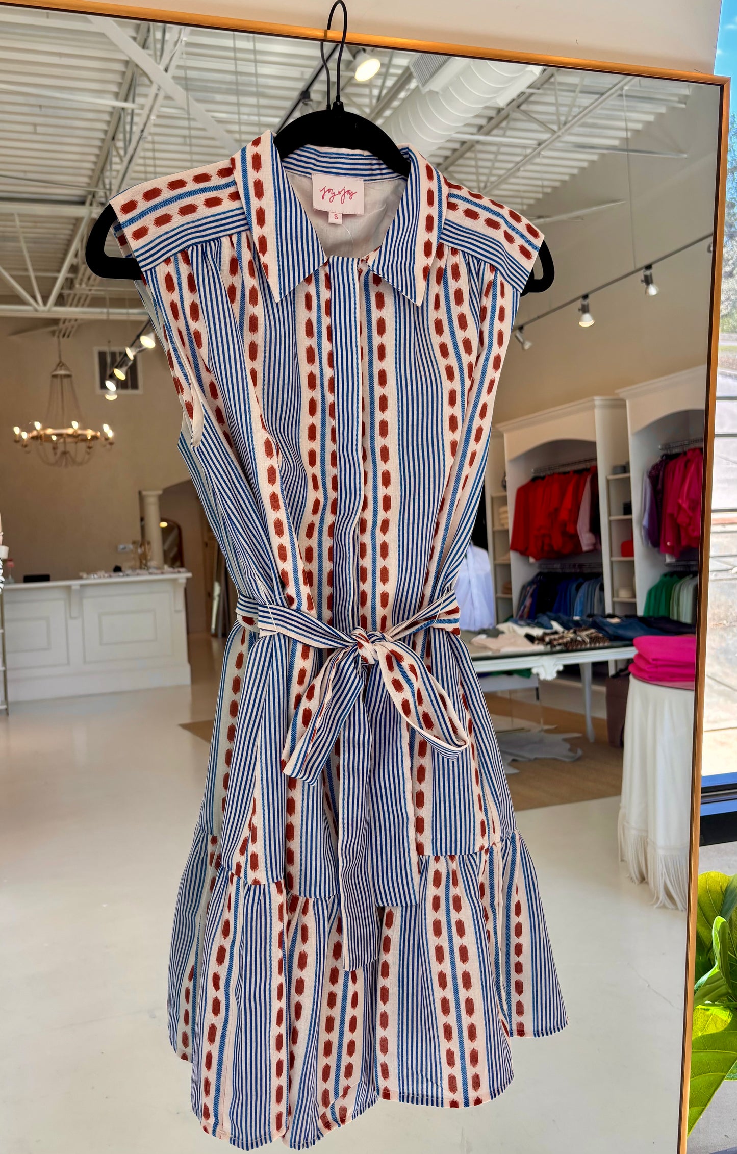 Jade Front Placket Shirt Dress - Colonial Stripe
