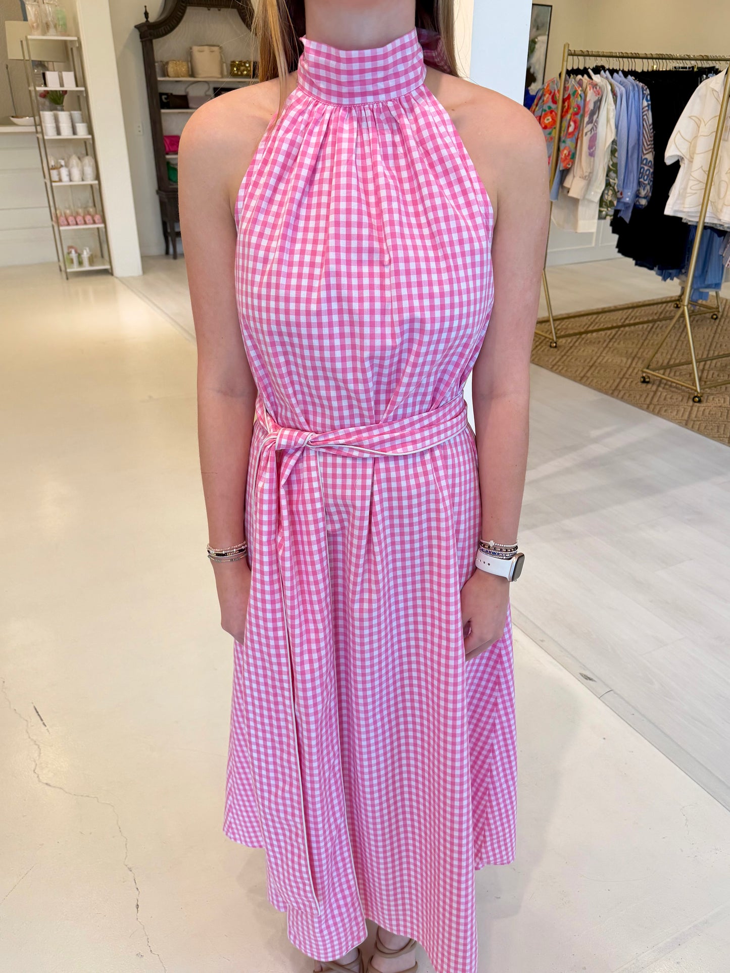 Holly Shae Blythe Dress - Pink & White Gingham