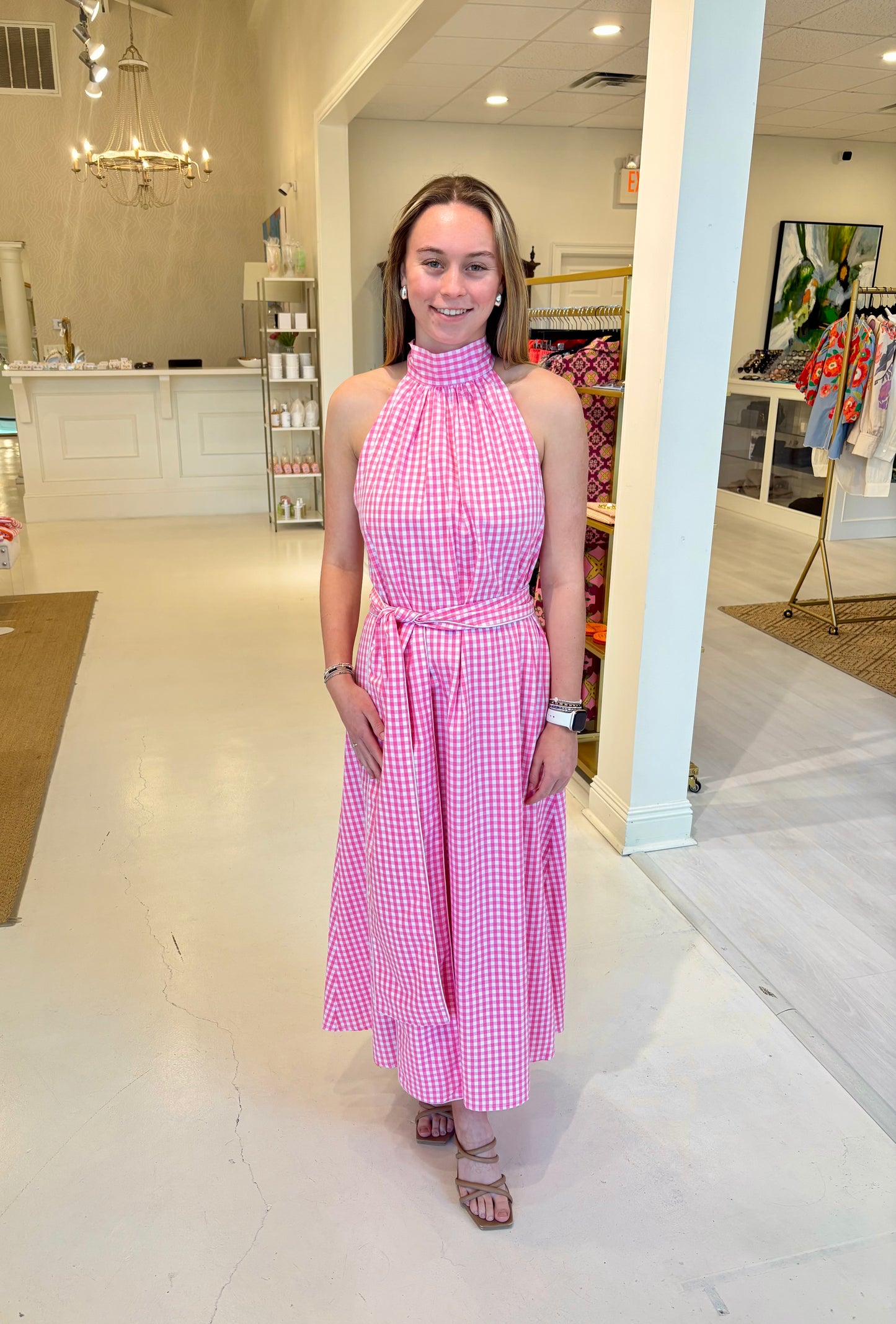 Holly Shae Blythe Dress - Pink & White Gingham