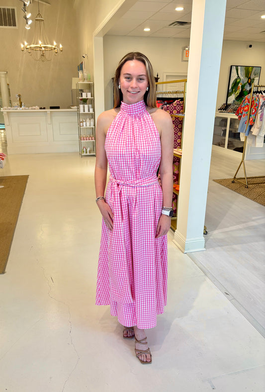 Holly Shae Blythe Dress - Pink & White Gingham
