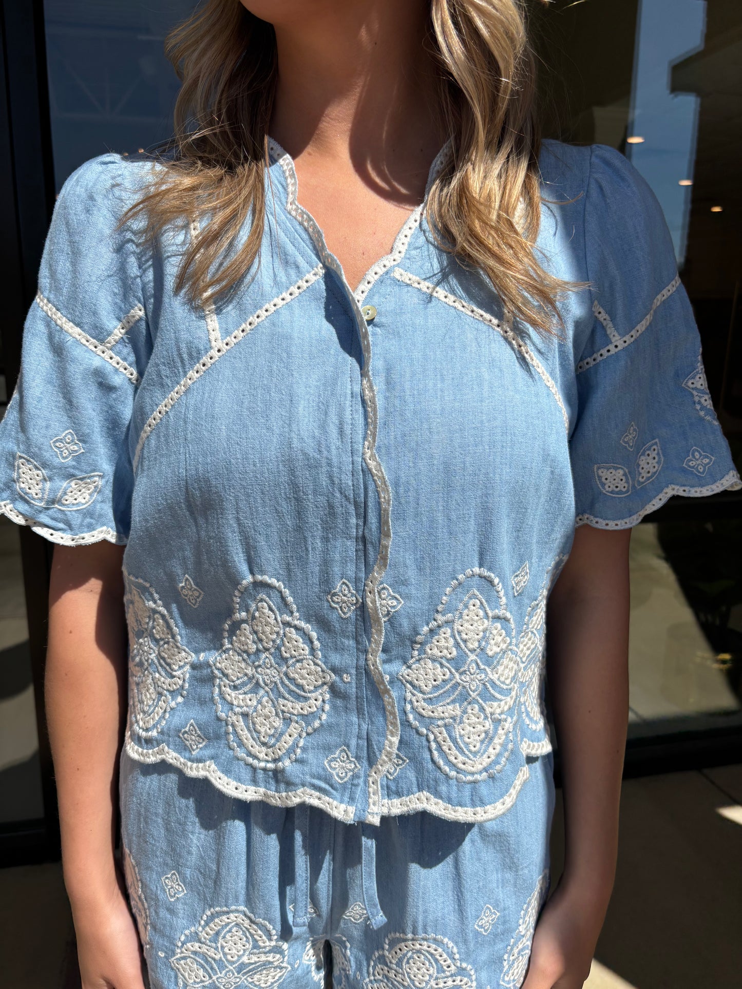 Melissa Nepton Marnie Blouse - Light Blue Denim