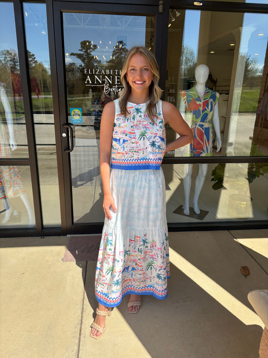 Joy Joy Maxi Skirt - Seaside Village