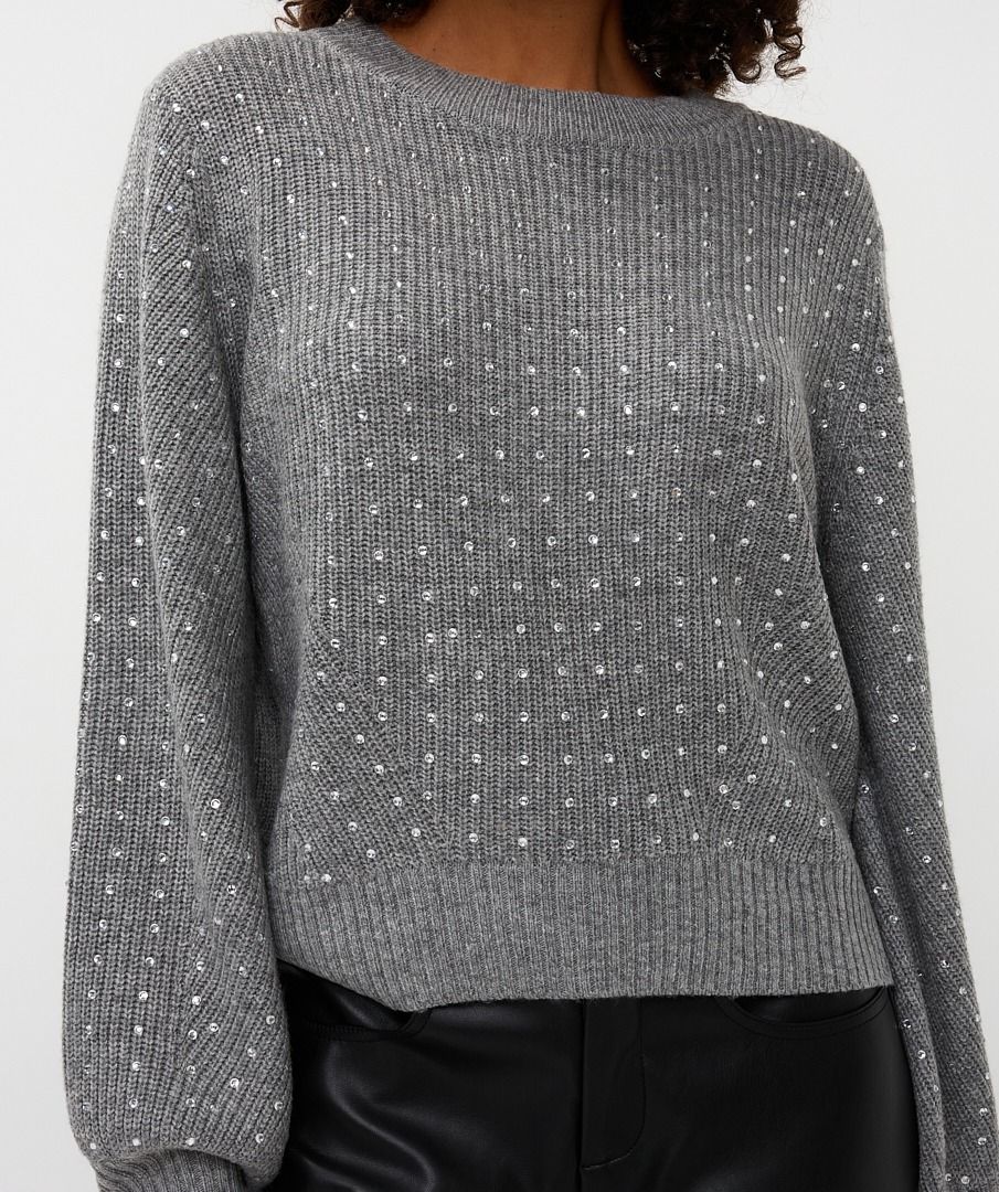 Esqualo Studded Sweater - Grey