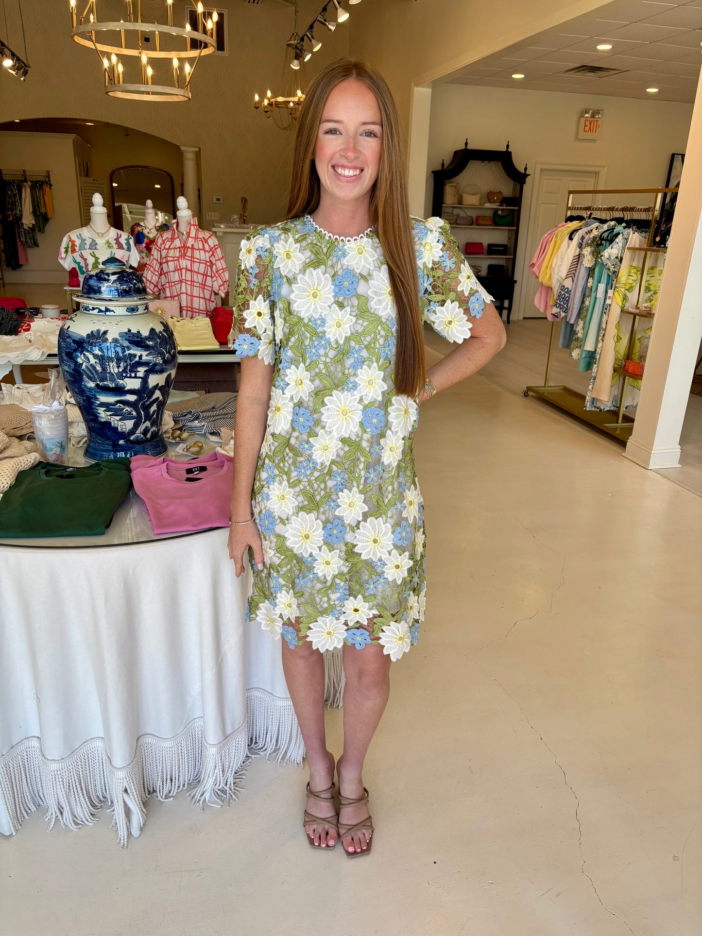 Jade Wildflower Lace Chemise Dress