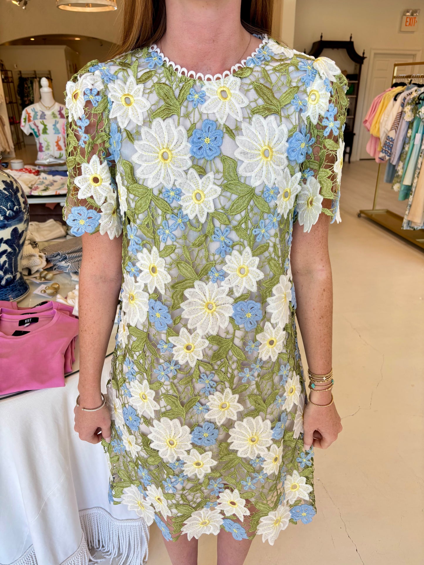 Jade Wildflower Lace Chemise Dress