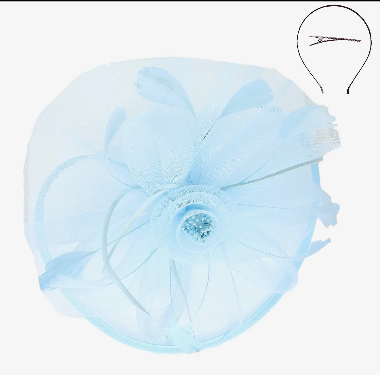 Floral Organza Mesh Ribbon Fascinator