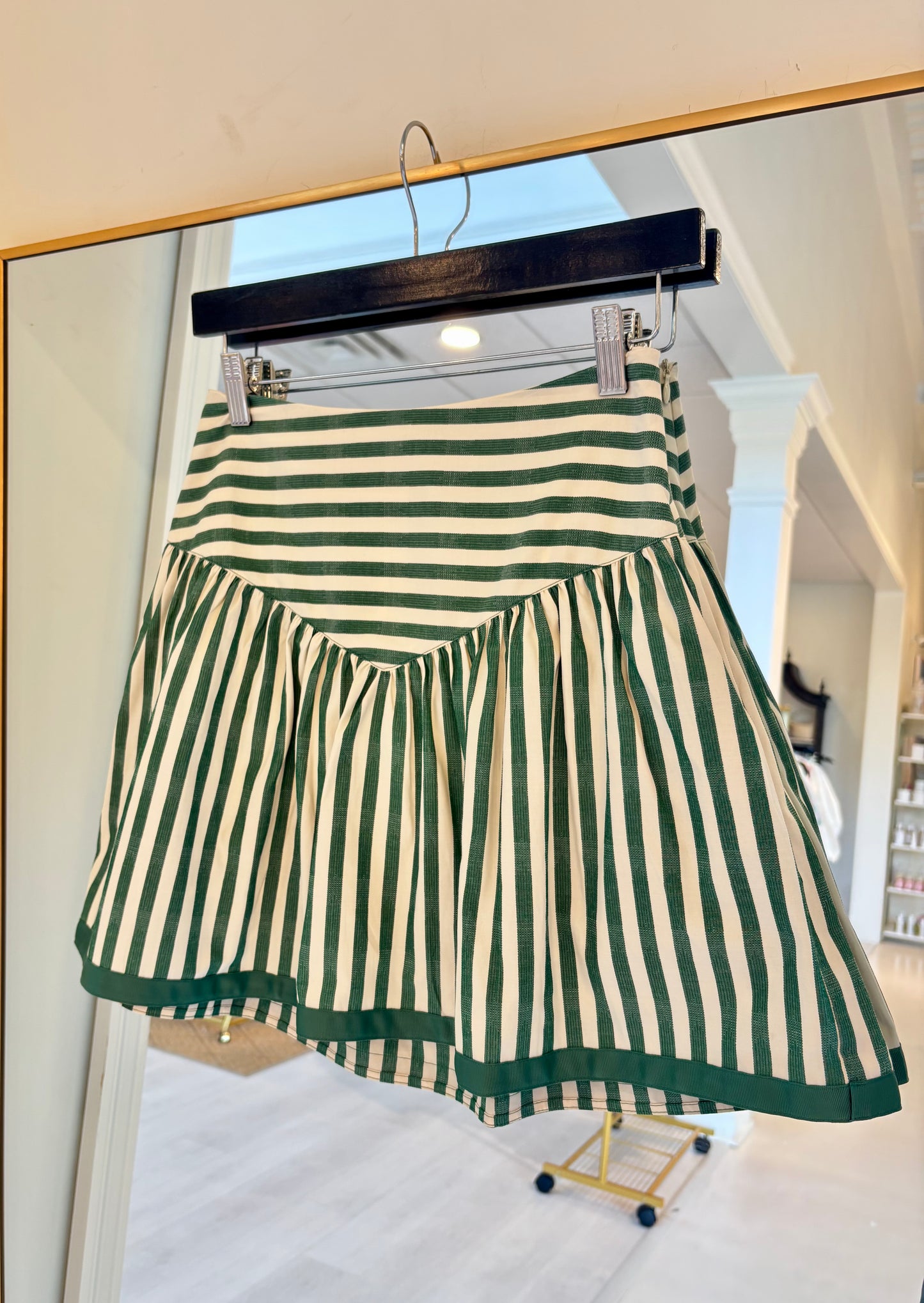 Joy Joy A-Line Mini Skort - Green Stripe