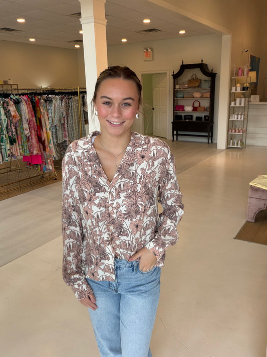 Karen Kane Think Pink Button Up Shirt