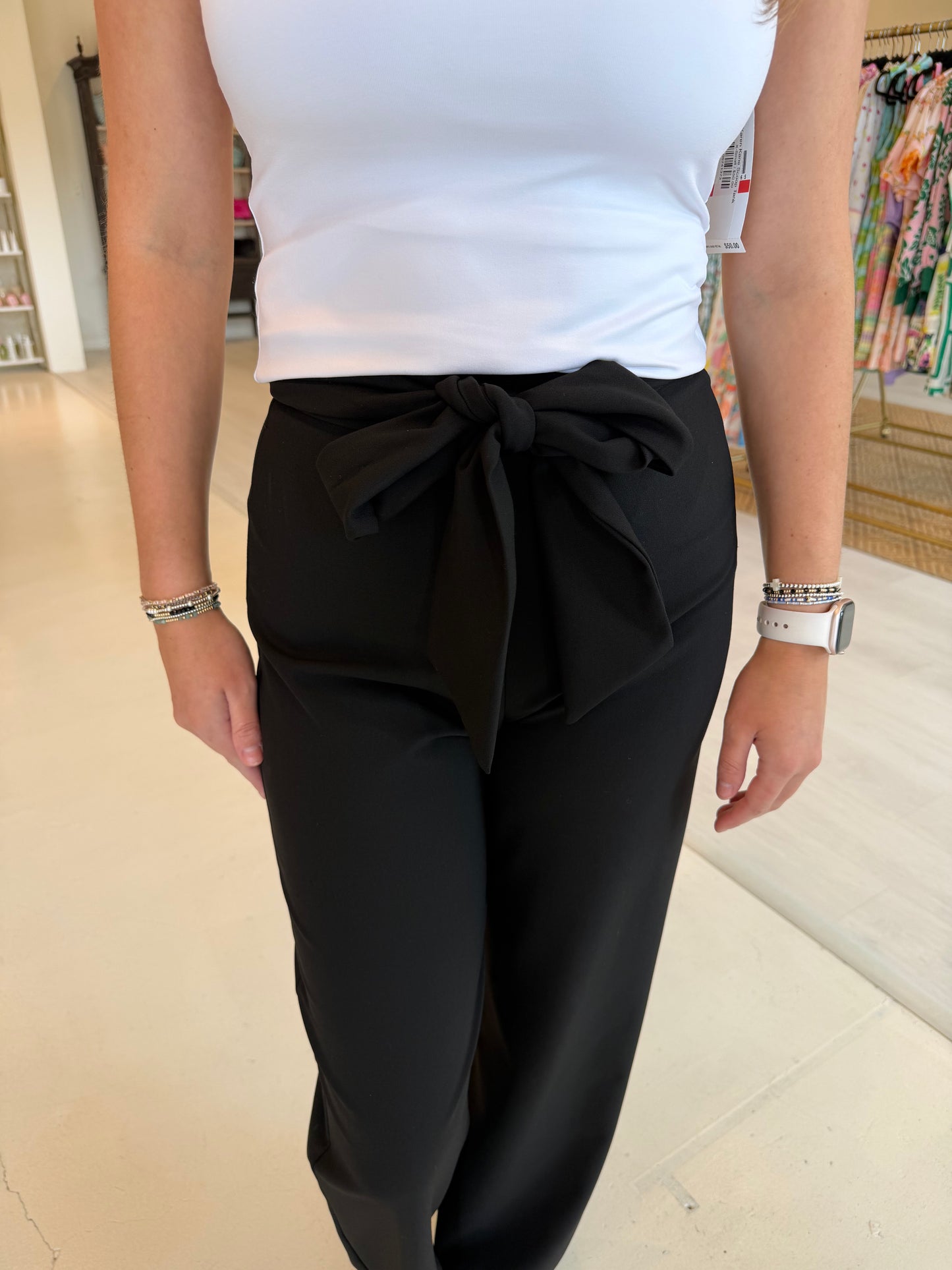 Karen Kane Think Pink Belted Trouser - Black