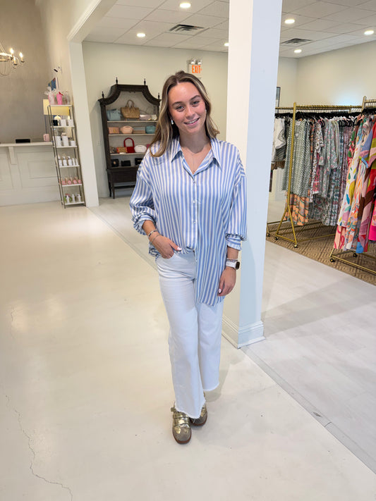 Renuar Woven Blouse- Chambray Combo