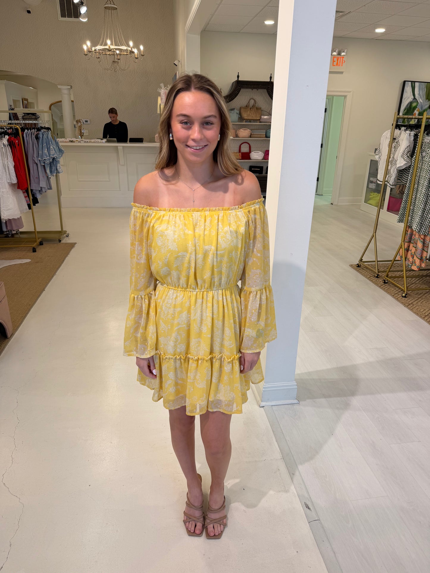 EAB Favorites Swiss Dot Yellow Dress