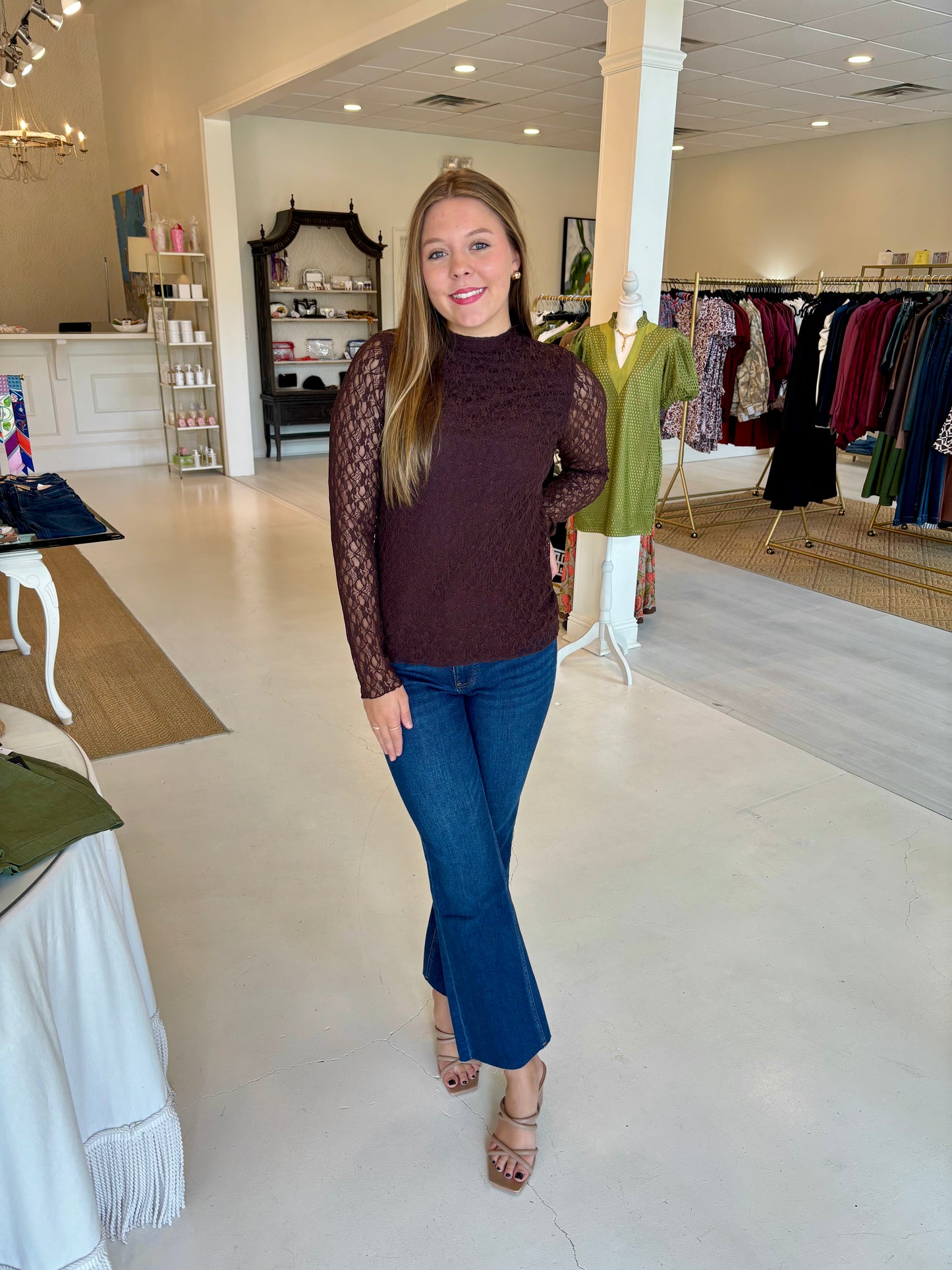 Esqualo Lace Top - Cacao