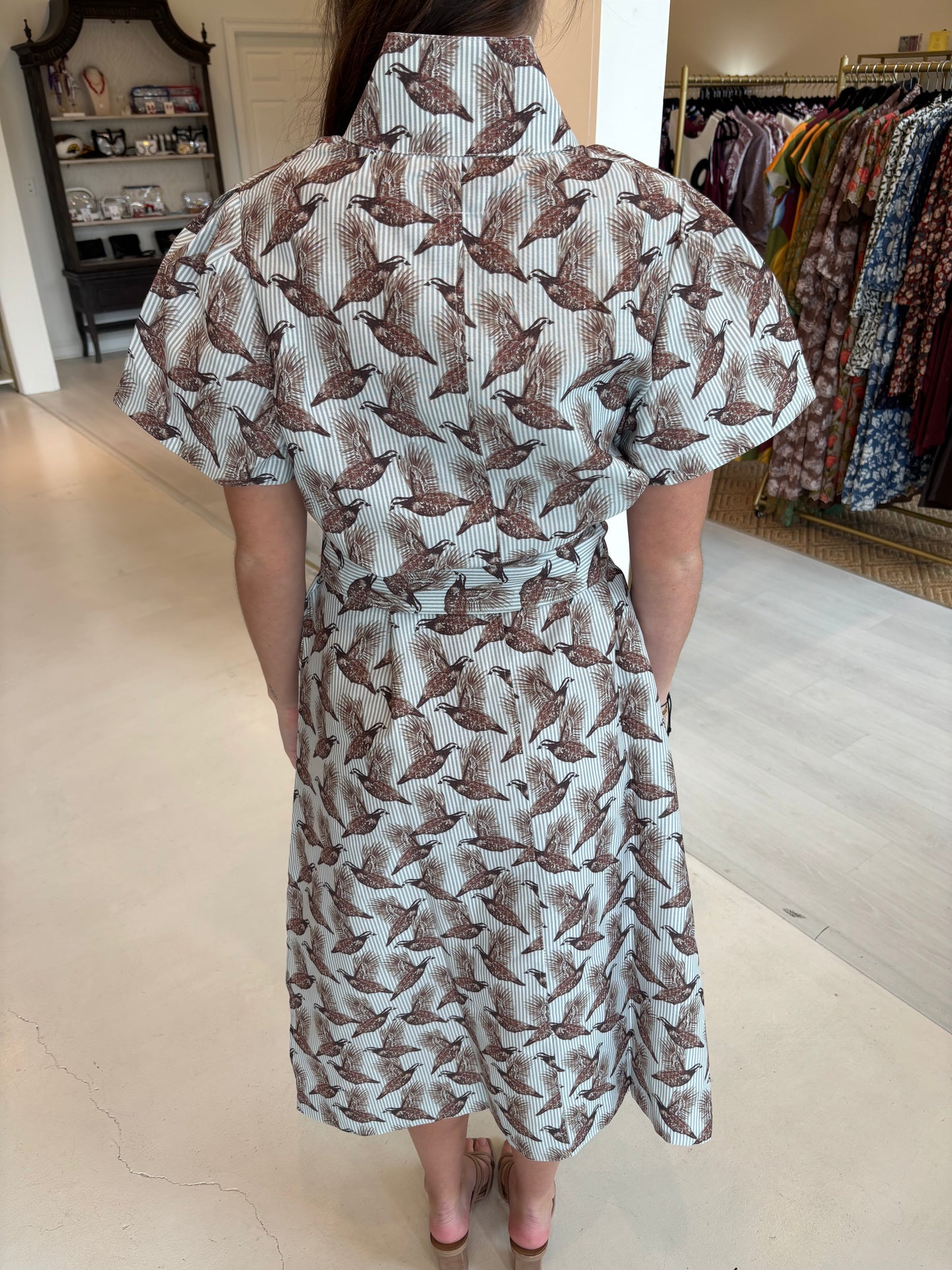 Holly Shae Gretchen Dress - Field & Quail Brown on Green