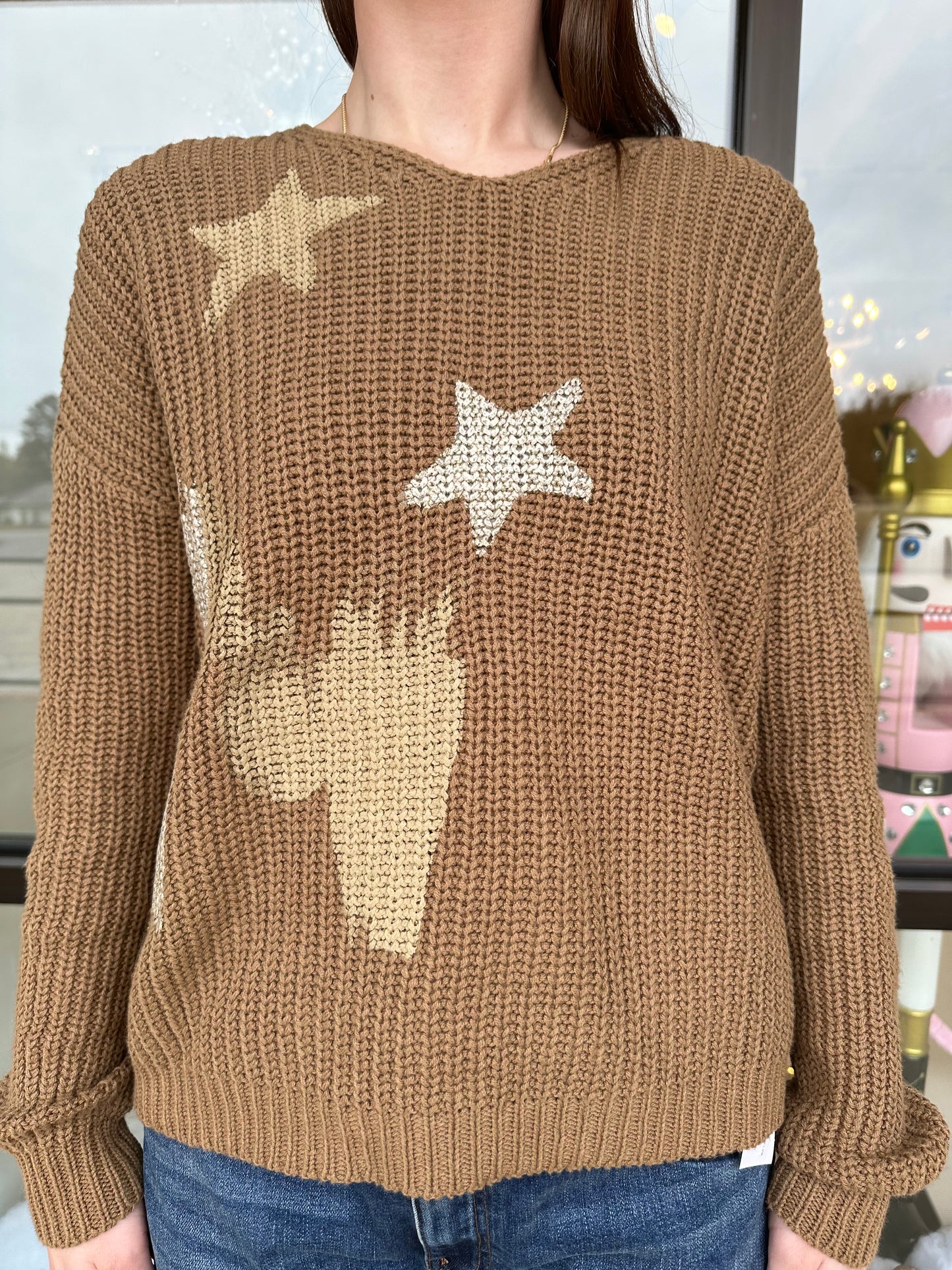 Charlie B Metallic Star Sweater