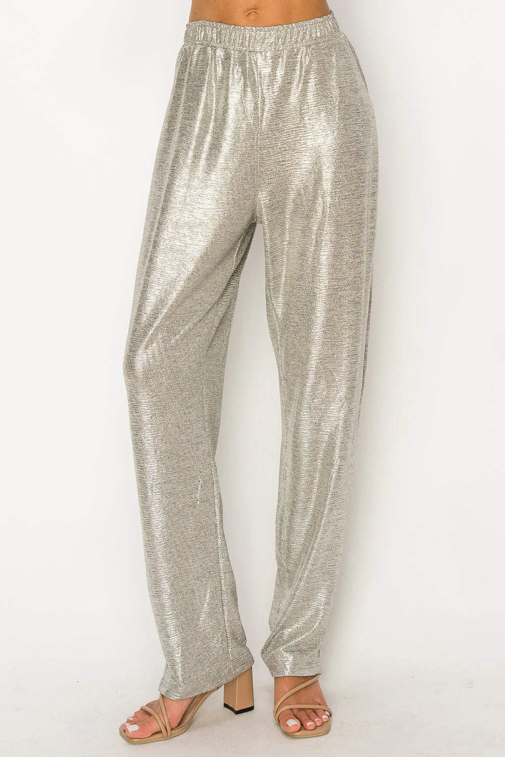 Joh Kathleen Stretch Shine Knit Top & Pant Set