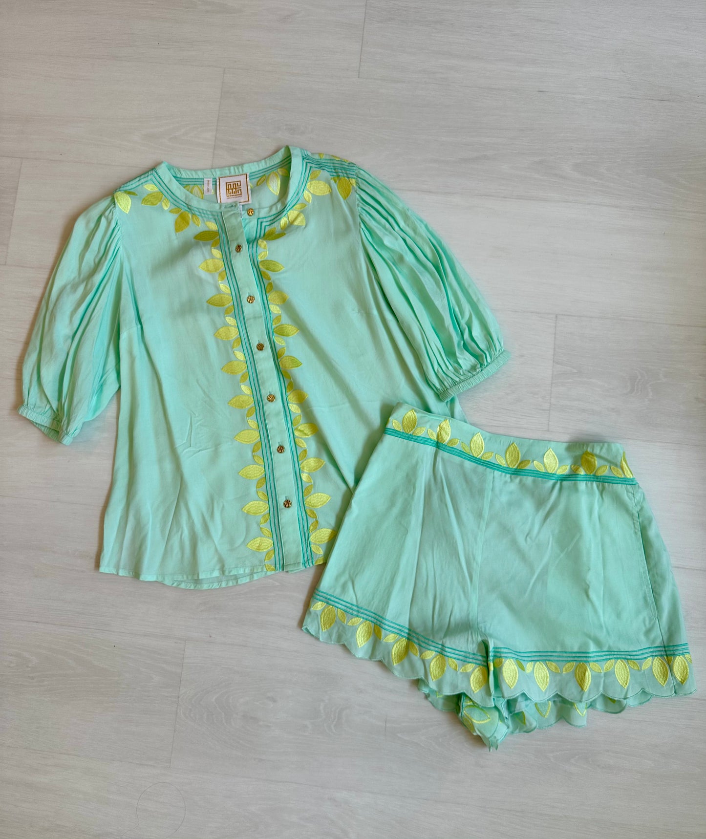 Emily McCarthy scalloped short lemon