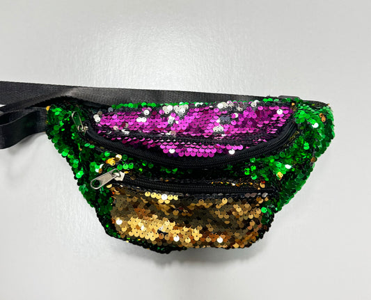 EAB Favorites Mardi Gras sequin fanny pack