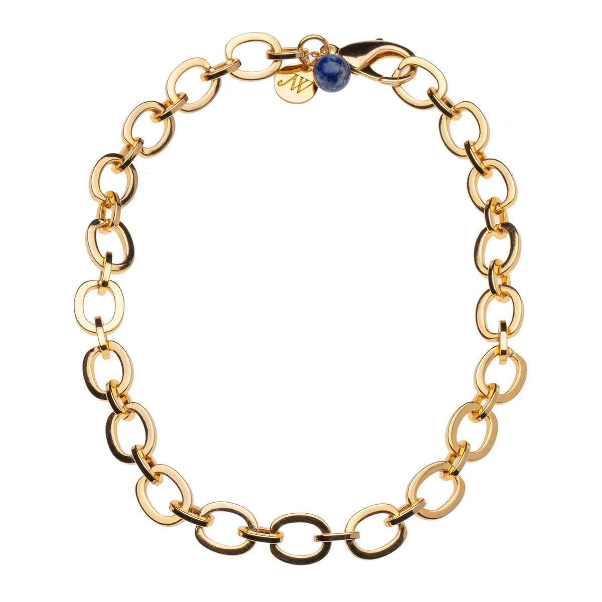 Jane Win Chunky Chain w Lapis (blue) Bead