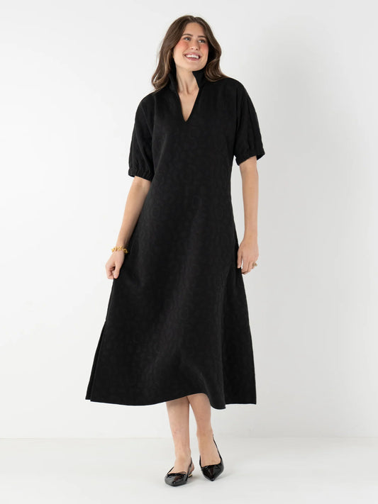 Emily McCarthy Black Cheetah Maxi dress