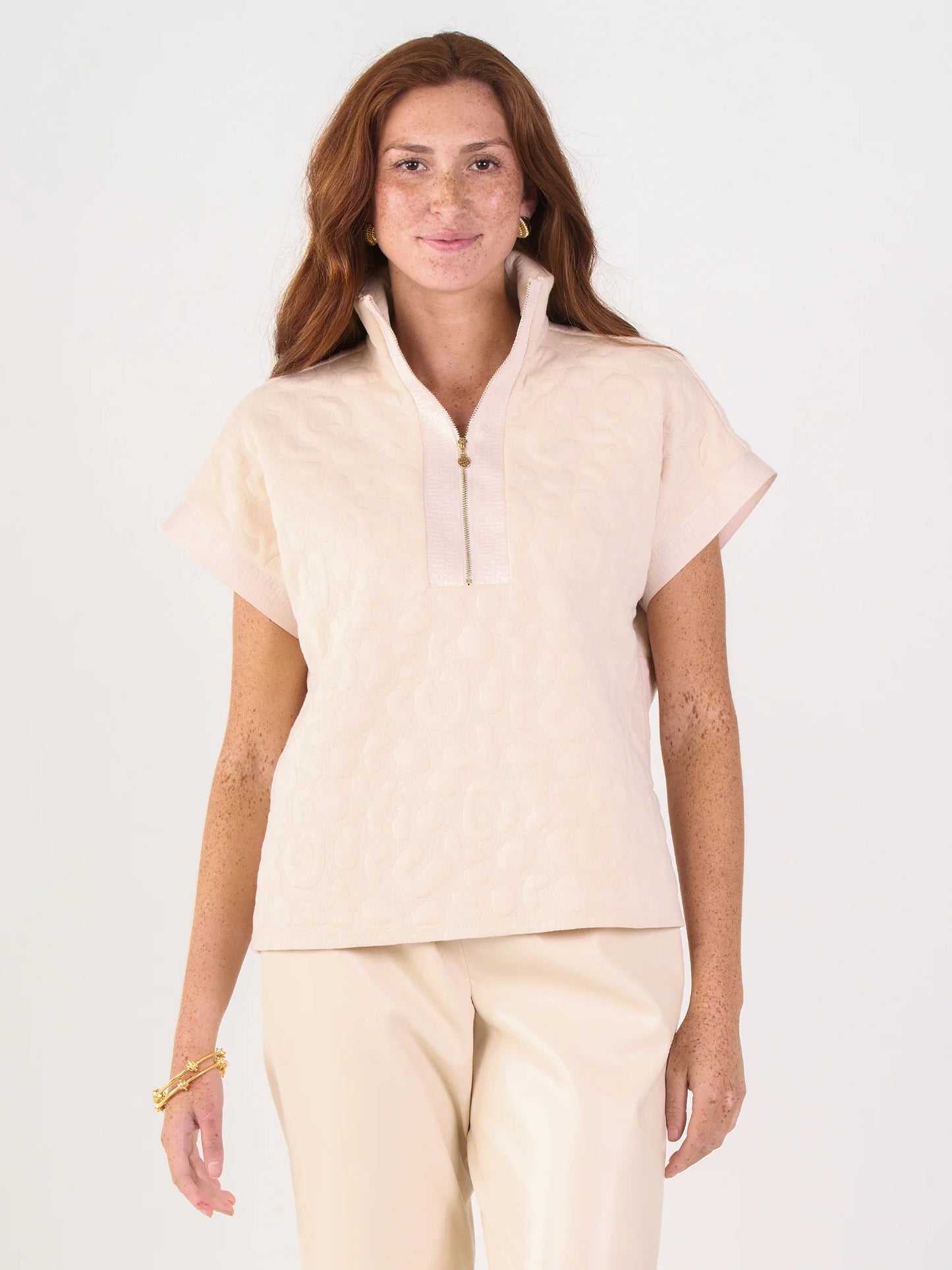 Emily McCarthy Poppy Pullover Sandstone Cheetah