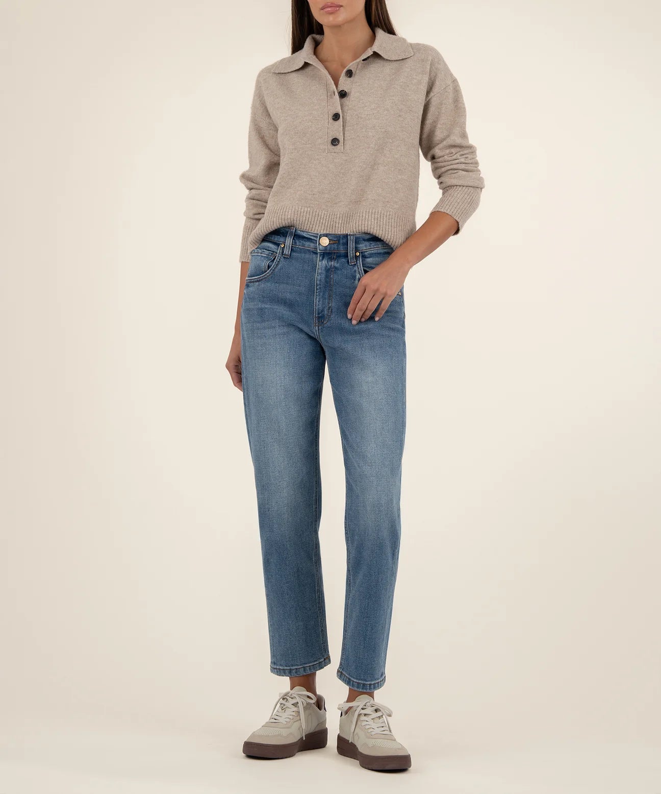 KUT Lilia Button Front Sweater- Oatmeal