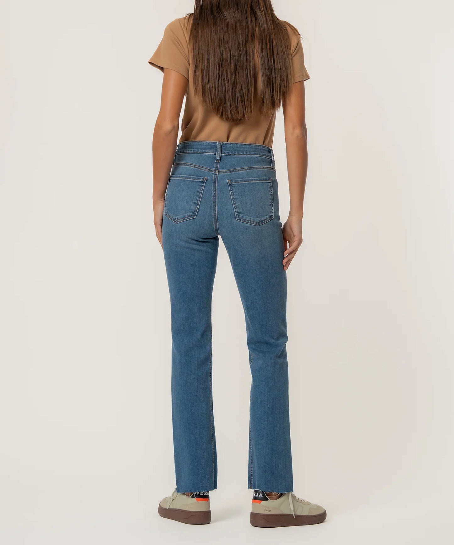 KUT Kelly High Rise Flare Raw Hem - Zest