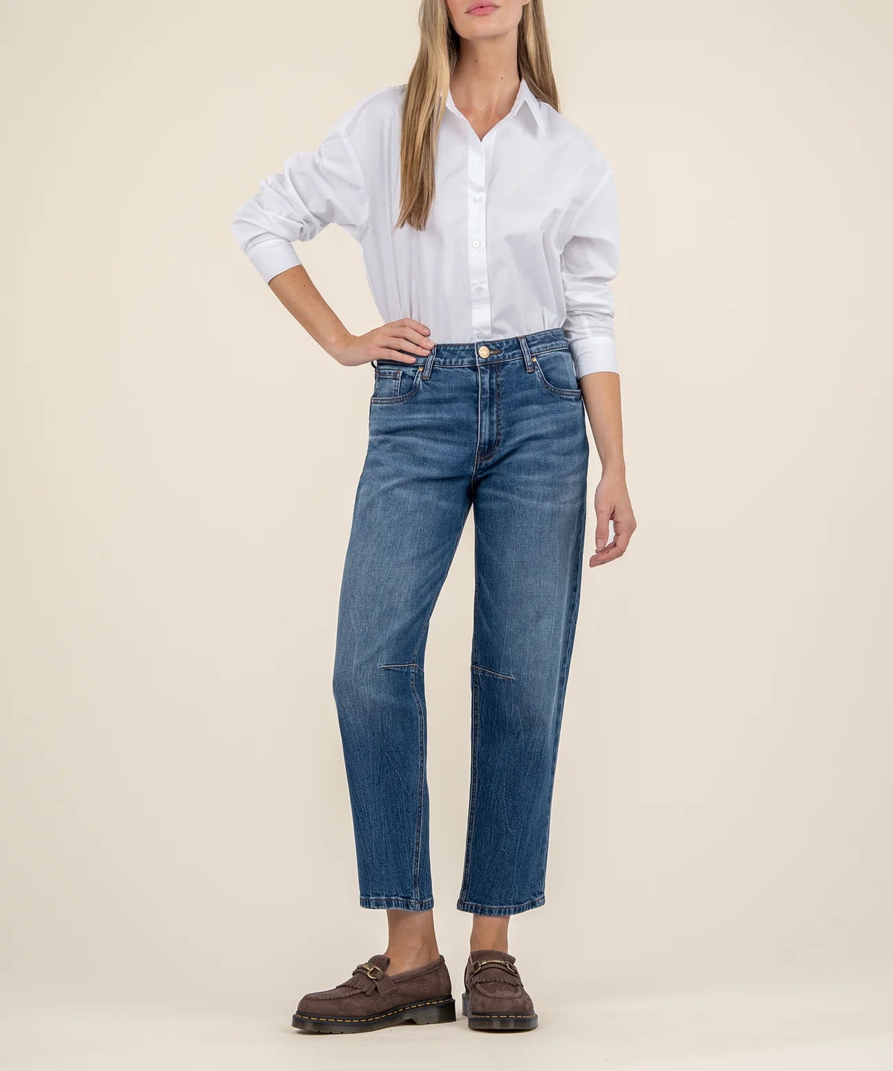 KUT Ashley High Rise Slouchy Barrel Straight Leg