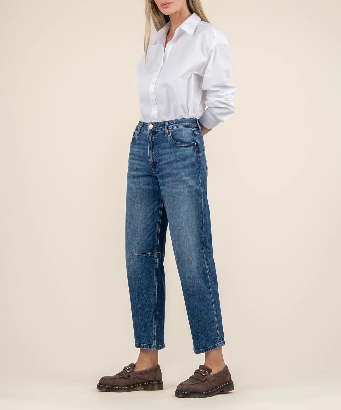 KUT Ashley High Rise Slouchy Barrel Straight Leg