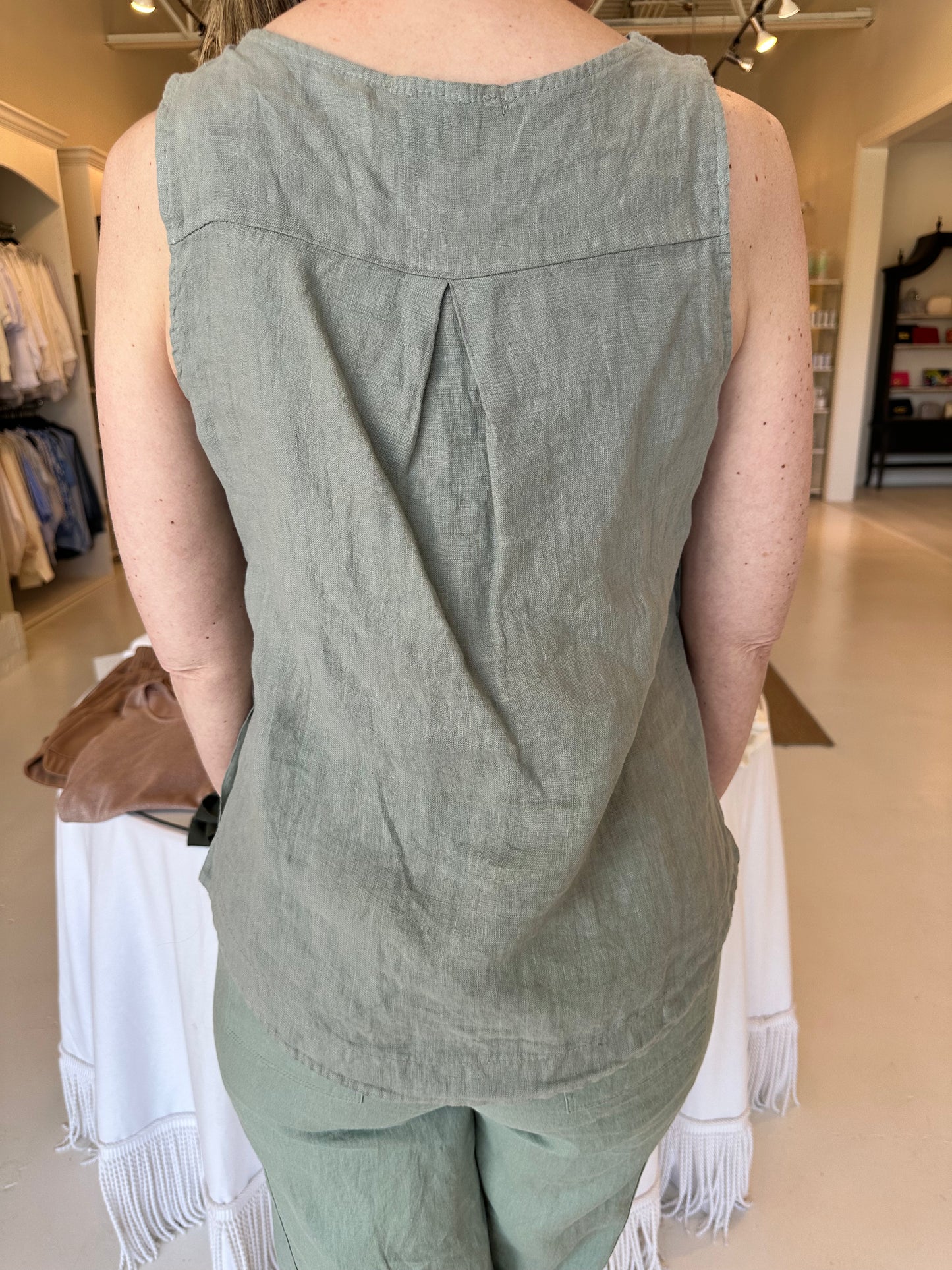 Charlie B Collection Celadon Tank Side Buttons