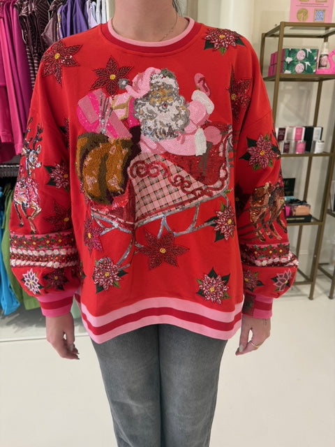 Queen of Sparkles Sleigh Detail Sweatshirt