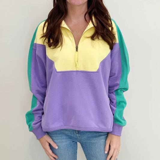 Mardi Gras Pastel 1/4 Zip Sweatshirt