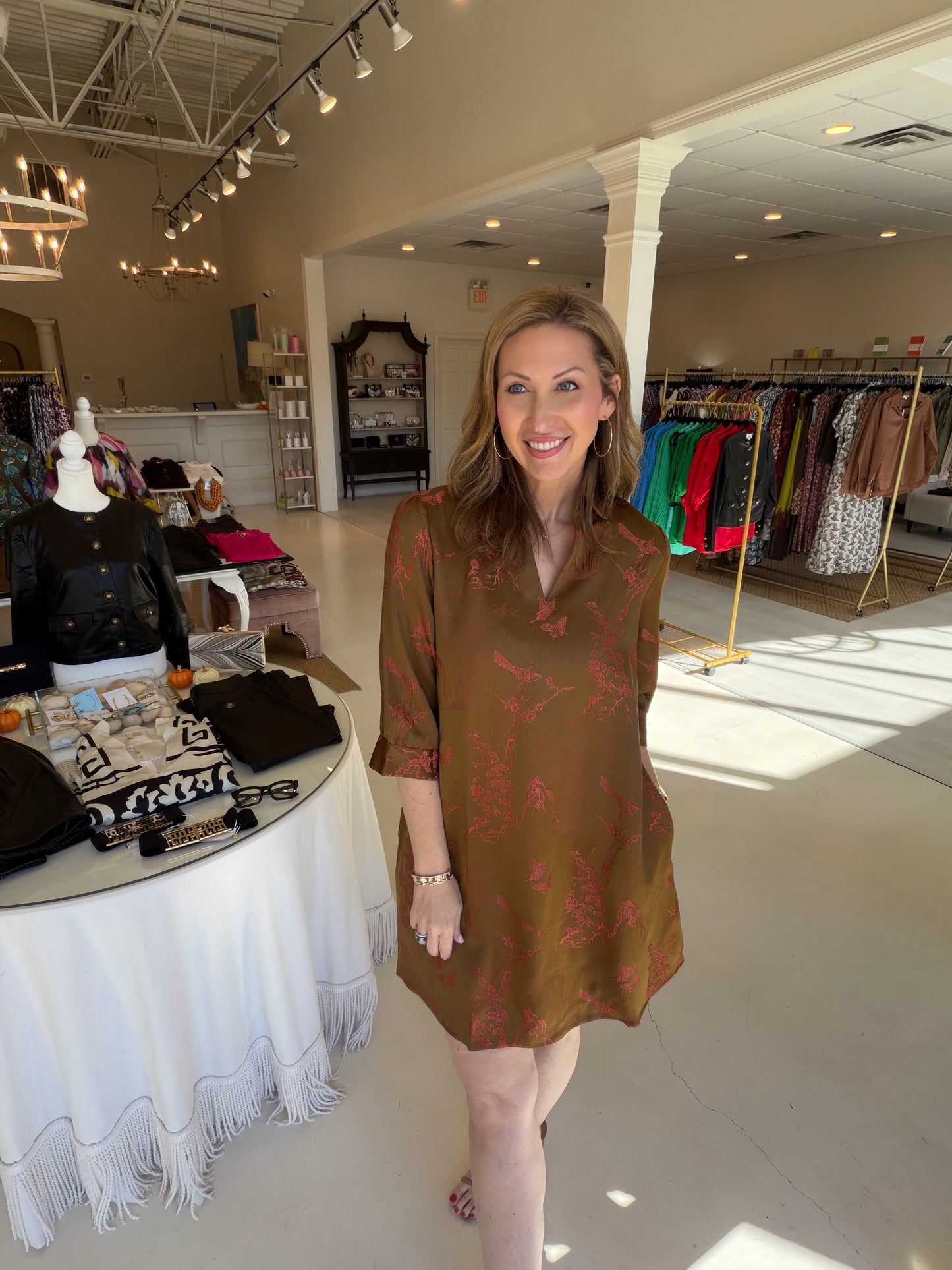 EAB Favorites V-Neck Dress- Copper