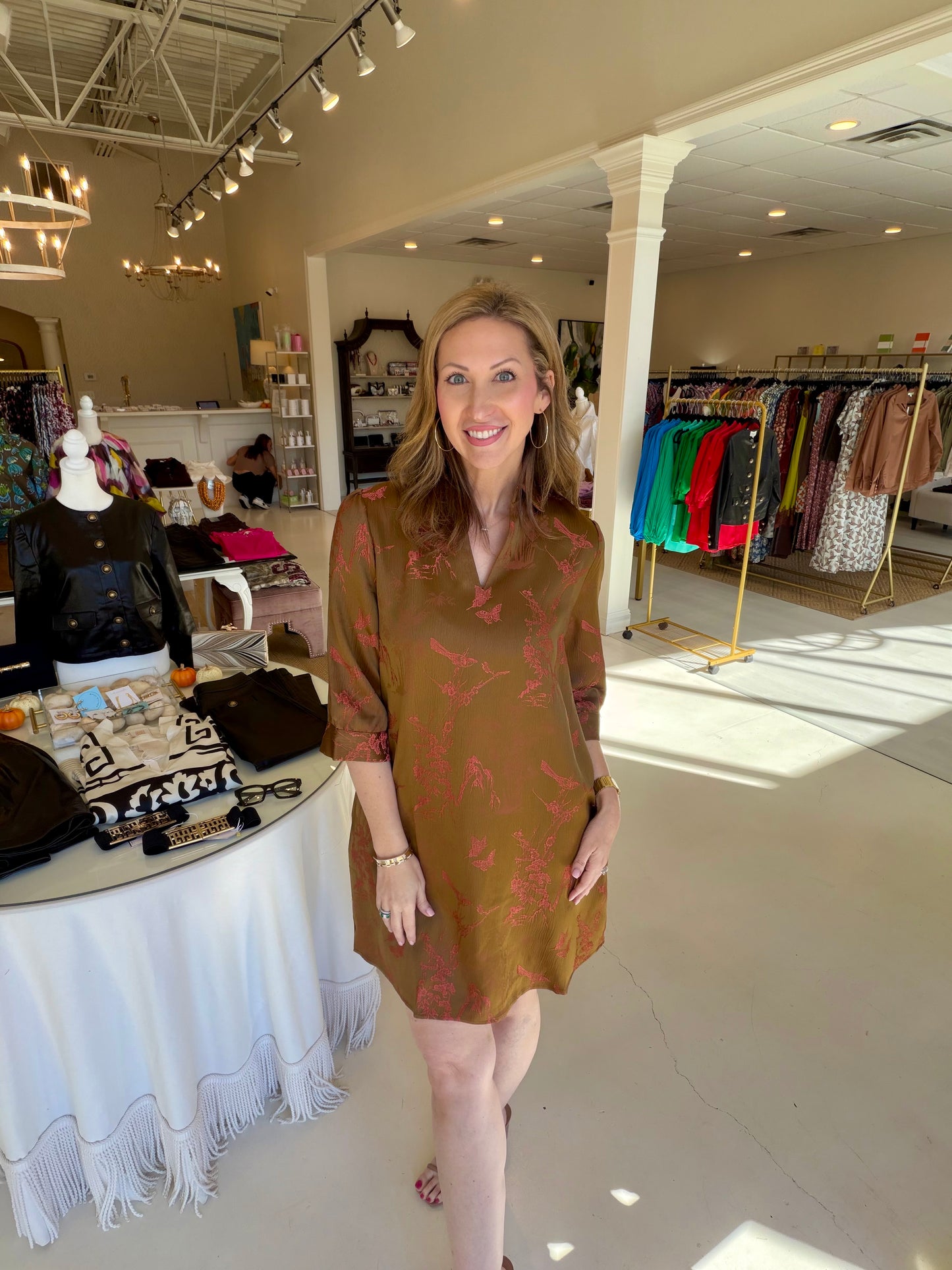 EAB Favorites V-Neck Dress- Copper