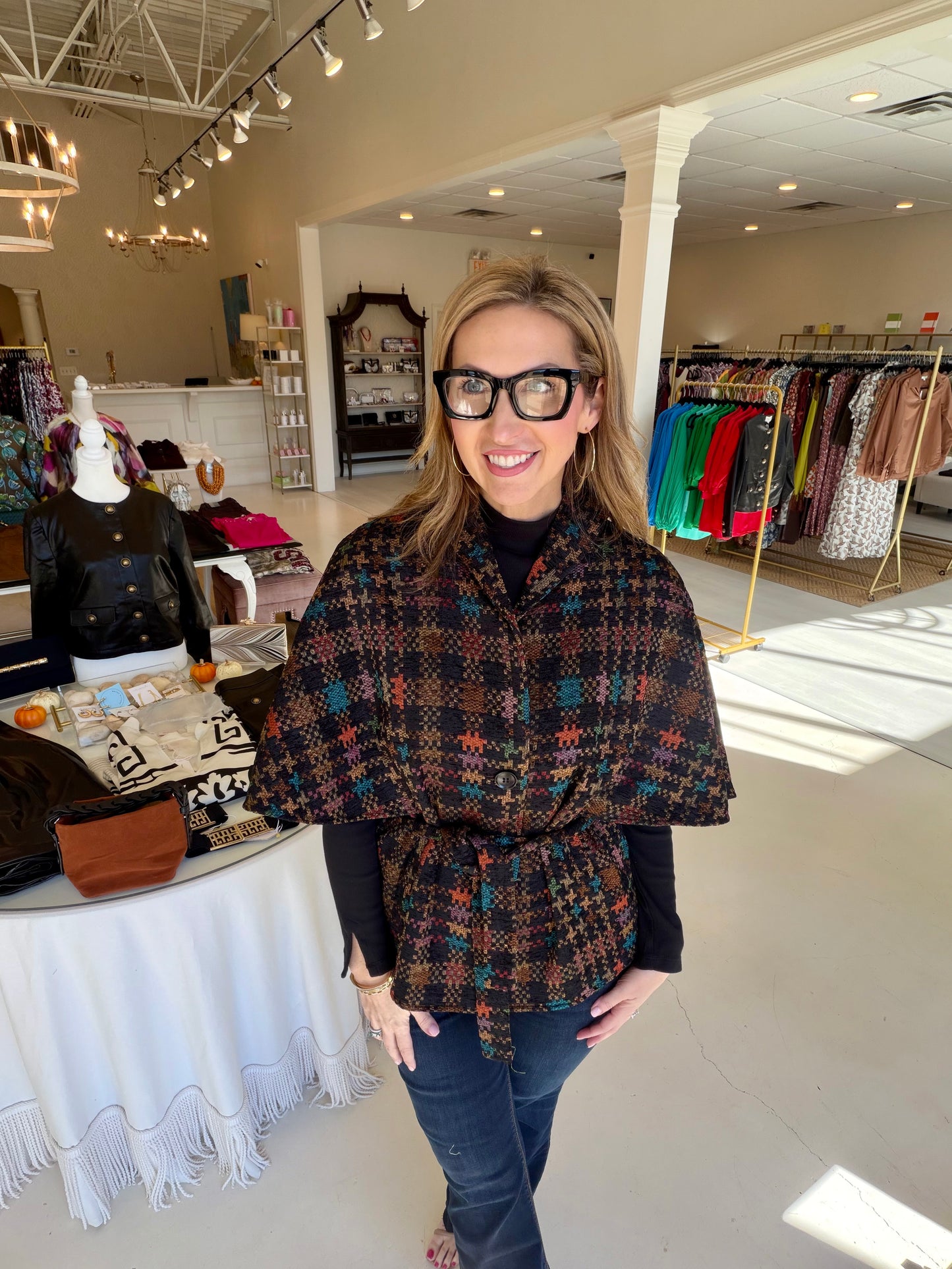 EAB Favorites Capelet Jacket- Black Multi