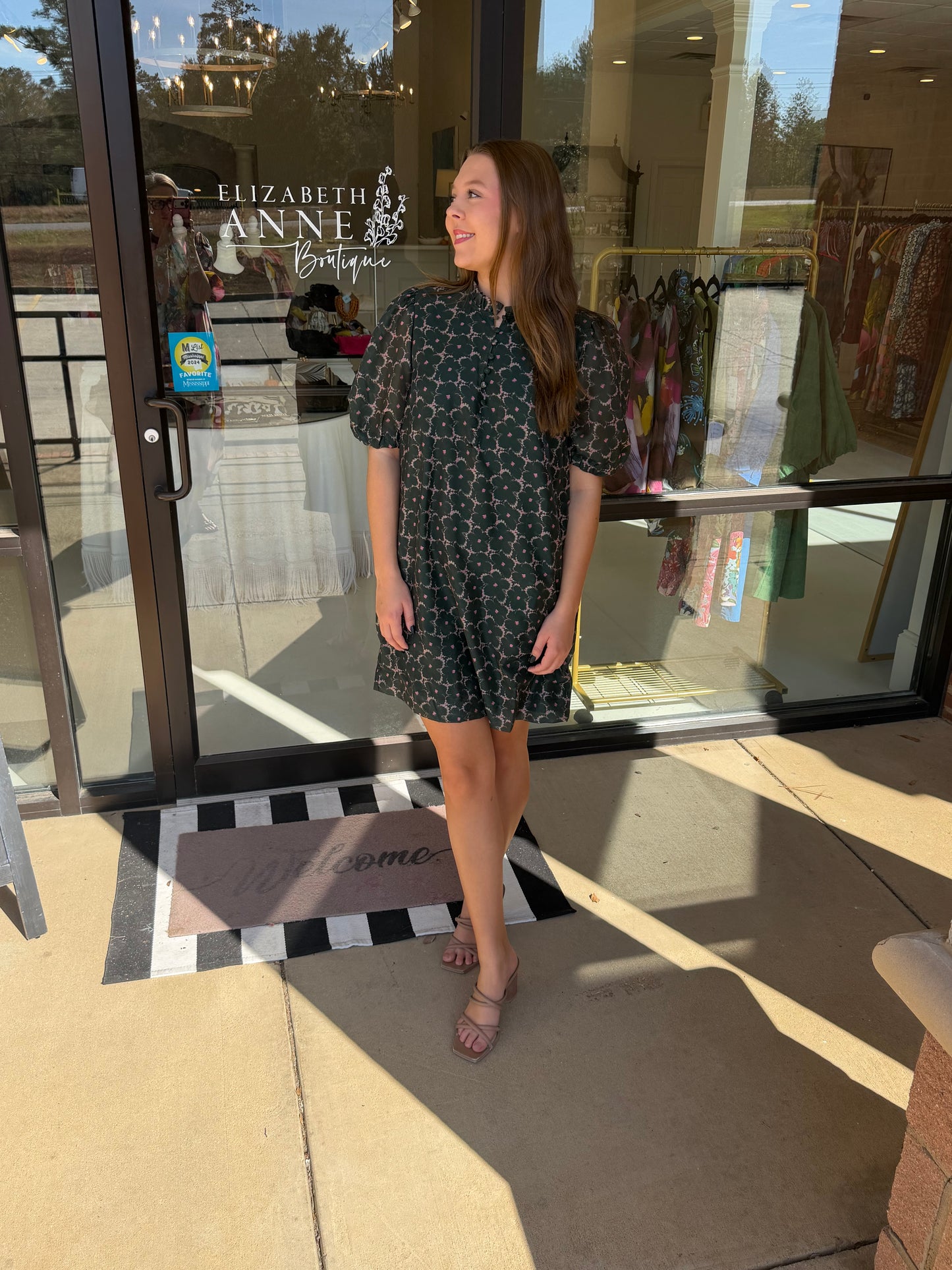 JoyJoy Buttons Dress- Clover green