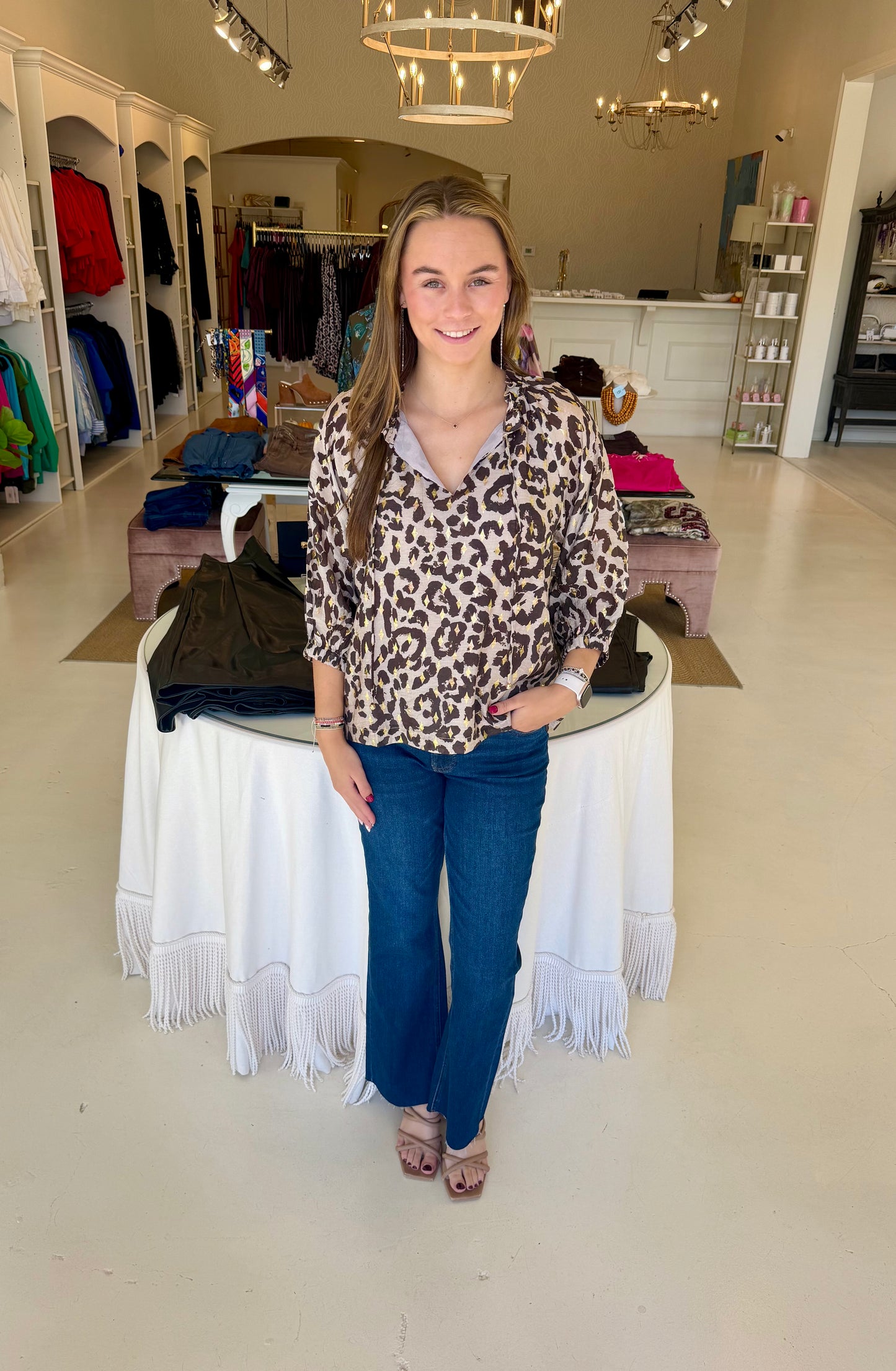 JoyJoy Peasant Top- Golden Wild