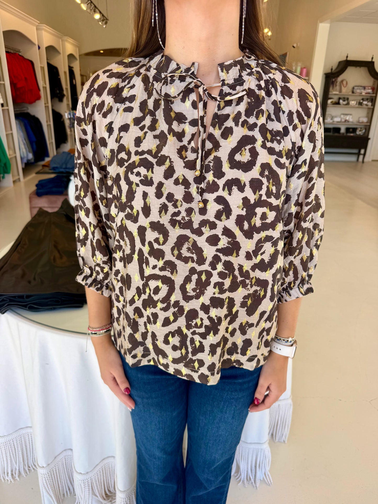 JoyJoy Peasant Top- Golden Wild