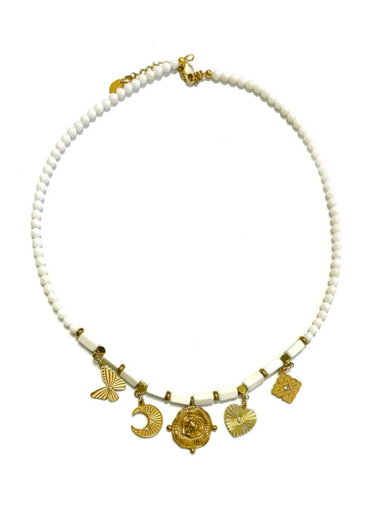 Betsy Pittard Designs Rey Beaded Charm Necklace
