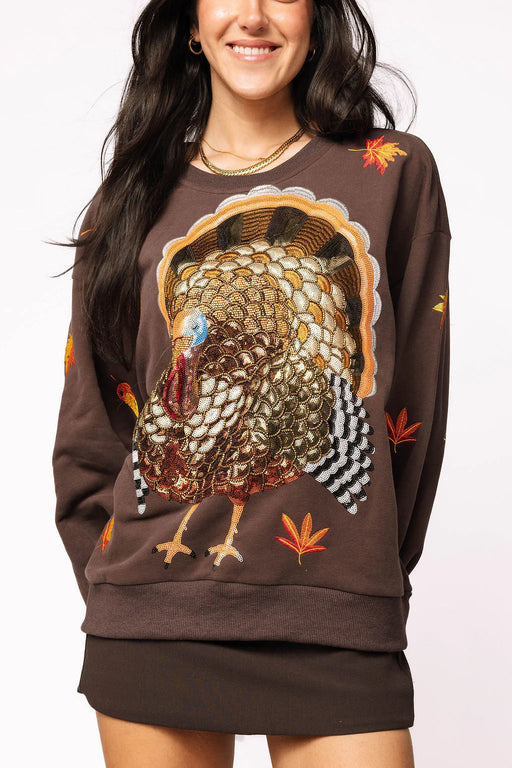 Queen of Sparkles Turkey & Leaves Sweatshirt